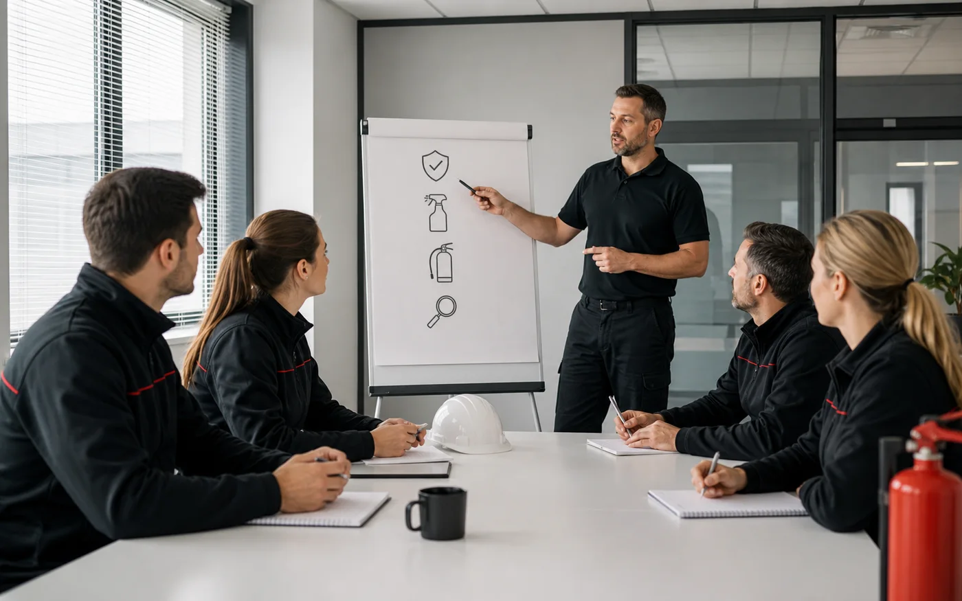 Session de formation avec une équipe professionnelle